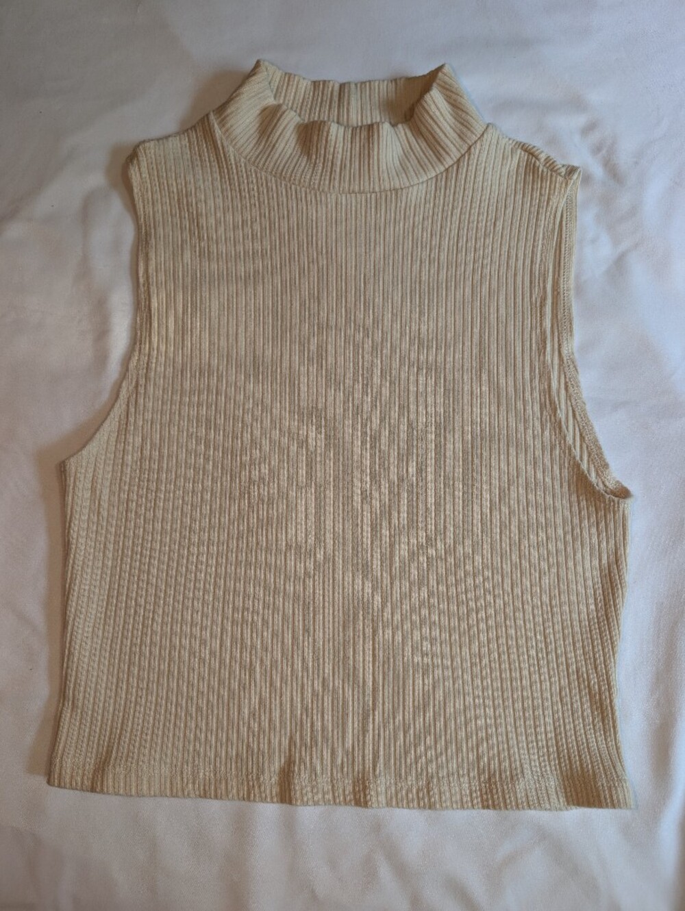 Reformation Ribbed Mock Neck Tank in Cream